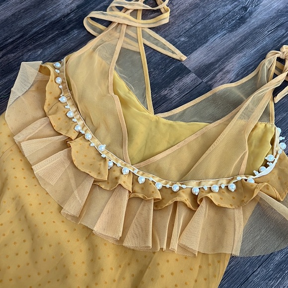 Mustard high low For Love and Lemons dress - Picture 6 of 9